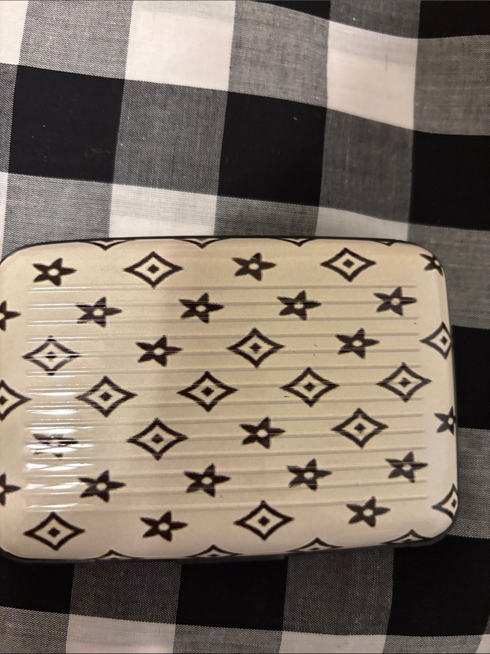 Cream and Black Patterned Card case